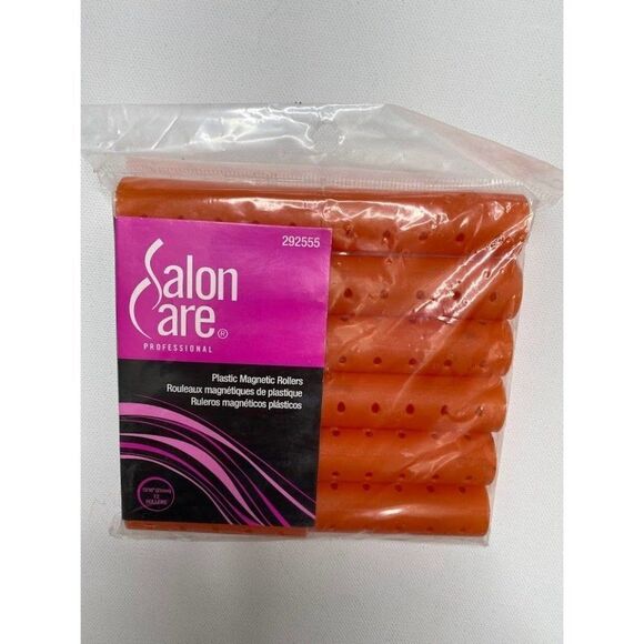 Salon Care Plastic Magnetic Rollers 13/16 Orange 2‎ Dozen 24 Packages - Picture 1 of 5